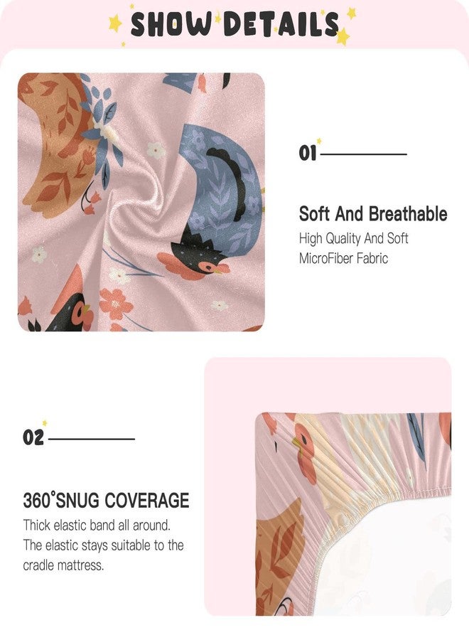 WELLDAY Cute Chickens Crib Sheets, Crib Sheets for Boys Girls, Breathable Soft Standard Toddler Crib Sheet 39 X 27 Inches - Image 4